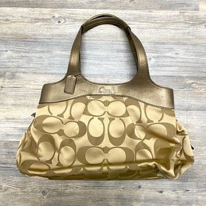 Authentic Coach Signature Canvas Print Purse